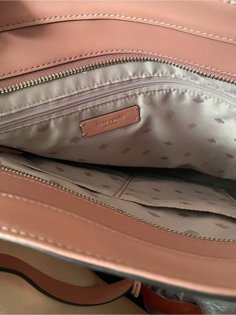 kate spade Rose Mauve Leather Tote with Front Pocket